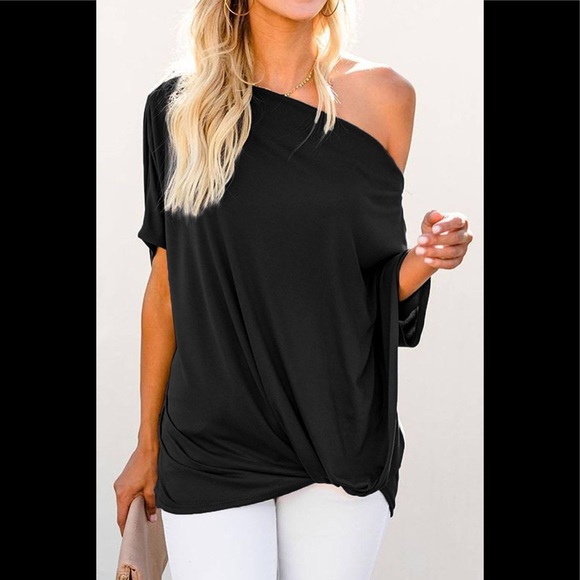 *🖤Oversized Off-Shoulder Top - Picture 7 of 8